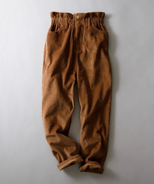 classicalelf（クラシカルエルフ）の「くしゅくしゅギャザーが可愛い。コーデュロイテーパードパンツ（デニムパンツ・レディース・ベージュ/アイボリー/モカ/チャコール・SMALL/MEDIUM/LARGE/X-LARGE）」の8枚目の写真