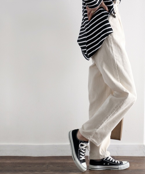 classicalelf（クラシカルエルフ）の「くしゅくしゅギャザーが可愛い。コーデュロイテーパードパンツ（デニムパンツ・レディース・ベージュ/アイボリー/モカ/チャコール・SMALL/MEDIUM/LARGE/X-LARGE）」の18枚目の写真