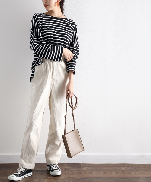 classicalelf（クラシカルエルフ）の「くしゅくしゅギャザーが可愛い。コーデュロイテーパードパンツ（デニムパンツ・レディース・ベージュ/アイボリー/モカ/チャコール・SMALL/MEDIUM/LARGE/X-LARGE）」の17枚目の写真