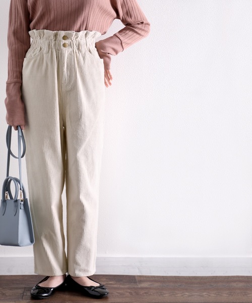 classicalelf（クラシカルエルフ）の「くしゅくしゅギャザーが可愛い。コーデュロイテーパードパンツ（デニムパンツ・レディース・ベージュ/アイボリー/モカ/チャコール・SMALL/MEDIUM/LARGE/X-LARGE）」の19枚目の写真