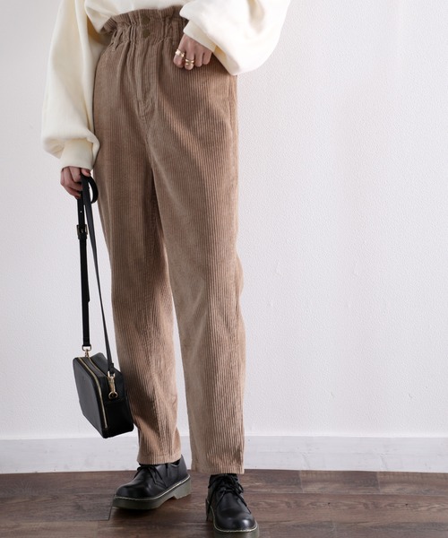 classicalelf（クラシカルエルフ）の「くしゅくしゅギャザーが可愛い。コーデュロイテーパードパンツ（デニムパンツ・レディース・ベージュ/アイボリー/モカ/チャコール・SMALL/MEDIUM/LARGE/X-LARGE）」の22枚目の写真