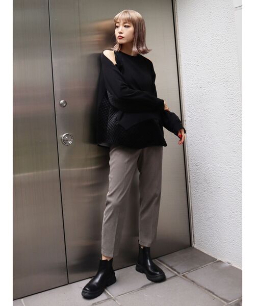 EMODA（エモダ）の「スウィッチングプレスパンツ（その他パンツ・レディース・ブラック/グレー/ピンク・SMALL/MEDIUM）」の8枚目の写真