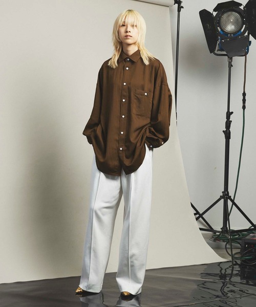 MAISON SPECIAL（メゾンスペシャル）の「《ユニセックスアイテム》ダンボールプライムワイドパンツ 【MAISON SPECIAL/メゾンスペシャル】（スウェットパンツ・メンズ・ブラック/パープル/ブラウン/オフホワイト/グリーン・1/2/0）」の6枚目の写真