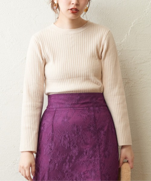 natural couture（ナチュラルクチュール）の「お上品バックパールニット（ニット/セーター・レディース・ブラック/カーキ/ピンク/ライトベージュ・FREE）」の10枚目の写真