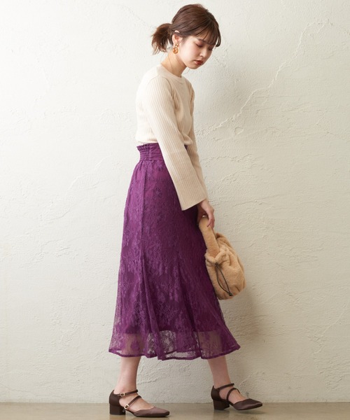 natural couture（ナチュラルクチュール）の「お上品バックパールニット（ニット/セーター・レディース・ブラック/カーキ/ピンク/ライトベージュ・FREE）」の12枚目の写真