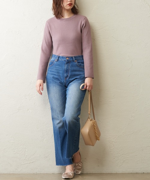 natural couture（ナチュラルクチュール）の「お上品バックパールニット（ニット/セーター・レディース・ブラック/カーキ/ピンク/ライトベージュ・FREE）」の18枚目の写真