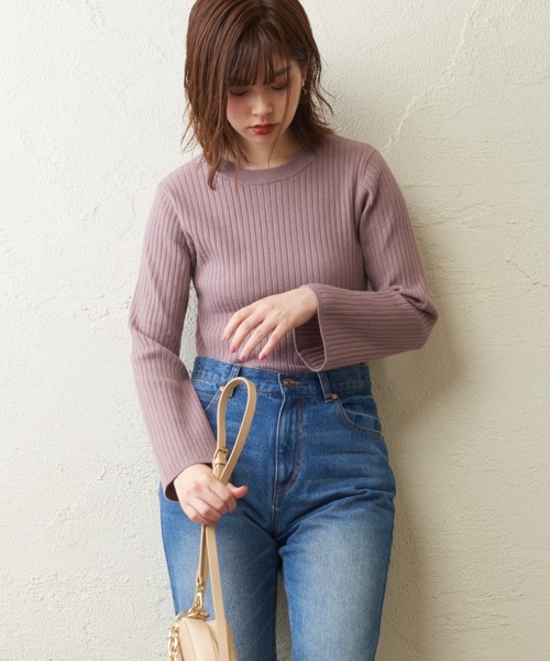 natural couture（ナチュラルクチュール）の「お上品バックパールニット（ニット/セーター・レディース・ブラック/カーキ/ピンク/ライトベージュ・FREE）」の17枚目の写真