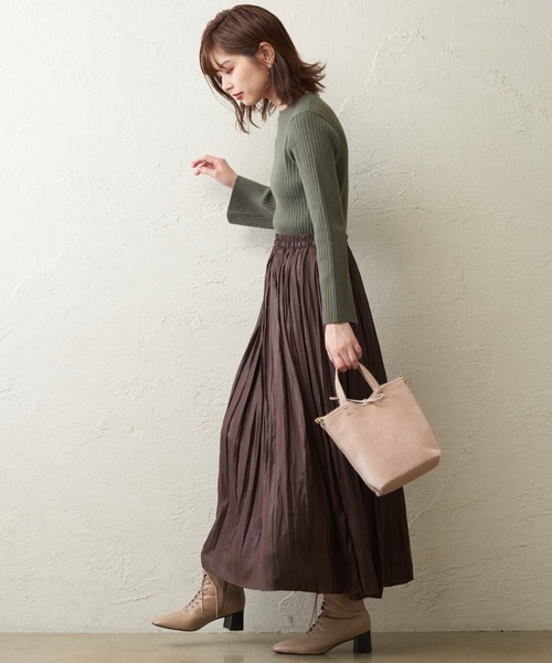 natural couture（ナチュラルクチュール）の「お上品バックパールニット（ニット/セーター・レディース・ブラック/カーキ/ピンク/ライトベージュ・FREE）」の15枚目の写真