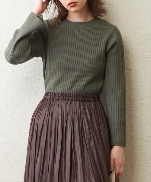 natural couture（ナチュラルクチュール）の「お上品バックパールニット（ニット/セーター・レディース・ブラック/カーキ/ピンク/ライトベージュ・FREE）」の13枚目の写真