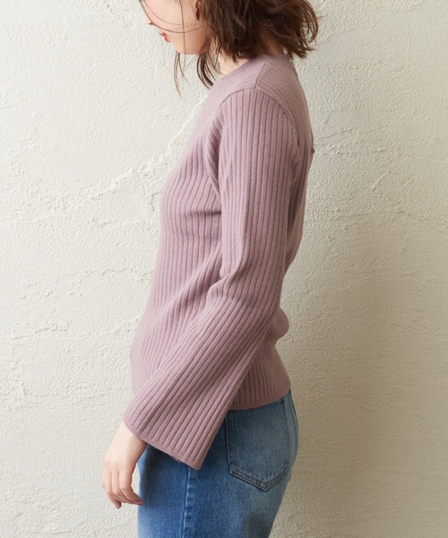 natural couture（ナチュラルクチュール）の「お上品バックパールニット（ニット/セーター・レディース・ブラック/カーキ/ピンク/ライトベージュ・FREE）」の20枚目の写真