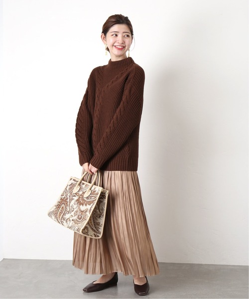 Simplicite（サンプリシテ）の「ハイバルケーブルプルオーバー◆（ニット/セーター・レディース・ベージュ/ブラウン/モスグリーン/ブルー系その他・FREE）」の5枚目の写真