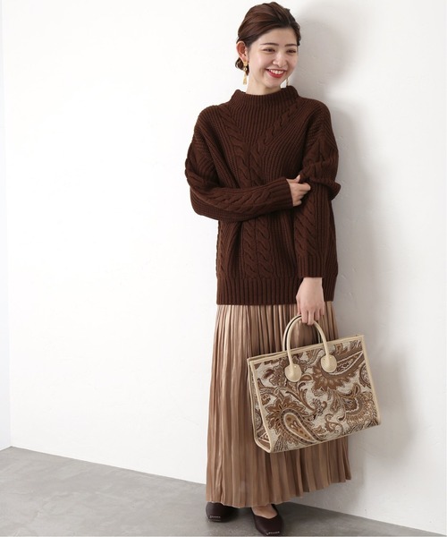 Simplicite（サンプリシテ）の「ハイバルケーブルプルオーバー◆（ニット/セーター・レディース・ベージュ/ブラウン/モスグリーン/ブルー系その他・FREE）」の7枚目の写真