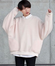 anown | クルーネック ドロップショルダー シープボア サイドポケットスウェット【ファッションインフルエンサー ろむし×anown 限定コラボ】(スウェット)