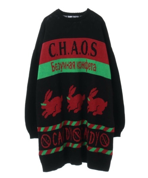 Candy Stripper（キャンディストリッパー）の「CHAOS CANDY ニット（ニット/セーター・レディース・オフホワイト/ブラック・2）」の2枚目の写真