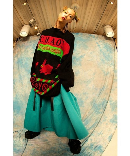 Candy Stripper（キャンディストリッパー）の「CHAOS CANDY ニット（ニット/セーター・レディース・オフホワイト/ブラック・2）」の5枚目の写真