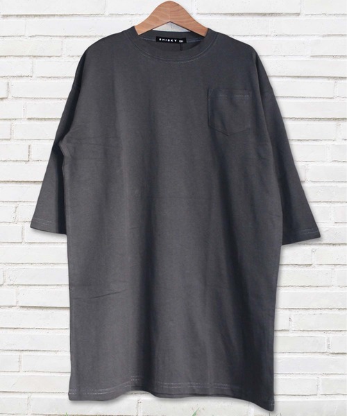 THE CASUAL（カジュアル）の「無地 ビッグシルエット 9分袖 ロングワンピース キッズ（ワンピース・キッズ・アイボリー/ブラック/杢グレー/チャコール/モカ/ベージュ/ミント/ピンク・110cm/120cm/130cm/140cm/150cm/160cm）」の5枚目の写真