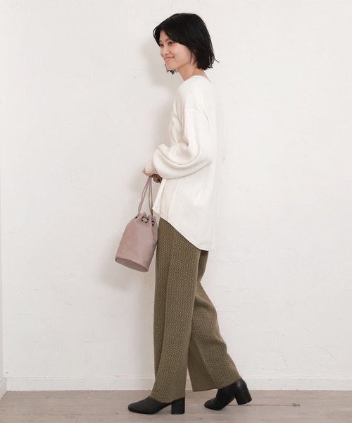 LAKOLE（ラコレ）の「12Gワッフルスリットプルオーバー / LAKOLE（Tシャツ/カットソー・レディース・ネイビー/オフホワイト/カーキ/ベビーピンク・SMALL/MEDIUM）」の14枚目の写真