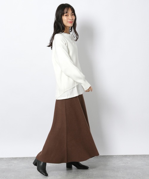 LAKOLE（ラコレ）の「12Gワッフルスリットプルオーバー / LAKOLE（Tシャツ/カットソー・レディース・ネイビー/オフホワイト/カーキ/ベビーピンク・SMALL/MEDIUM）」の5枚目の写真