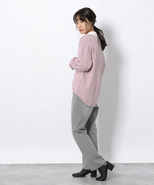 LAKOLE（ラコレ）の「12Gワッフルスリットプルオーバー / LAKOLE（Tシャツ/カットソー・レディース・ネイビー/オフホワイト/カーキ/ベビーピンク・SMALL/MEDIUM）」の17枚目の写真