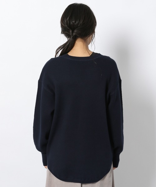 LAKOLE（ラコレ）の「12Gワッフルスリットプルオーバー / LAKOLE（Tシャツ/カットソー・レディース・ネイビー/オフホワイト/カーキ/ベビーピンク・SMALL/MEDIUM）」の18枚目の写真