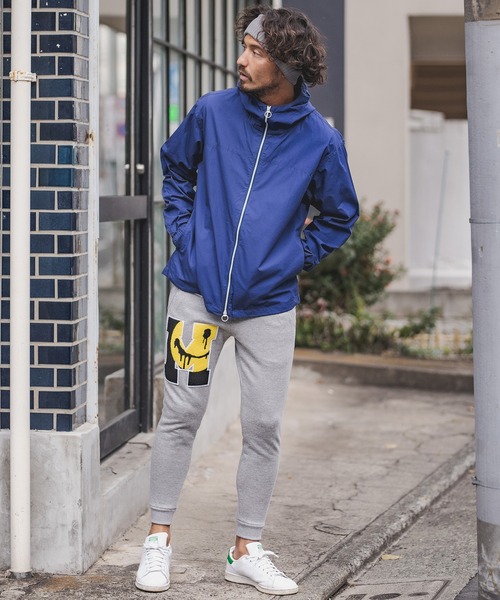 STUD MUFFIN（スタッドマフィン）の「mp8708-CAMBIO別注 STUD MUFFIN ビックMスターパッチワーク ラインリブパンツ（スウェットパンツ・メンズ・ブラック/杢グレー・2/4/3）」の4枚目の写真