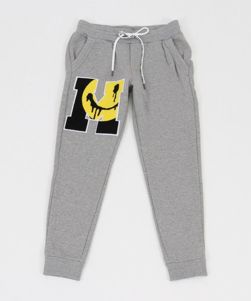 STUD MUFFIN（スタッドマフィン）の「mp8708-CAMBIO別注 STUD MUFFIN ビックMスターパッチワーク ラインリブパンツ（スウェットパンツ・メンズ・ブラック/杢グレー・2/4/3）」の10枚目の写真