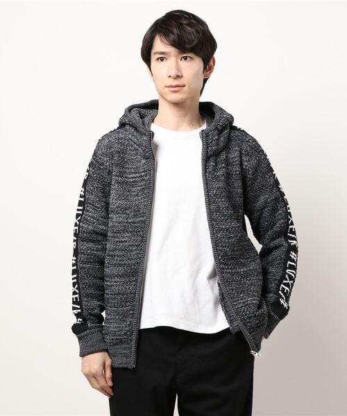 CERCA（チェルカ）の「RM/編み　ZIPパーカー（パーカー・メンズ・ダークグレー/ブラック/ライトグレー/ネイビー・MEDIUM/LARGE）」の5枚目の写真