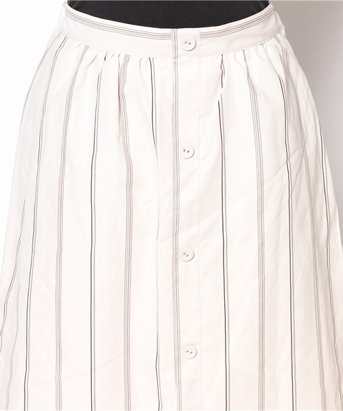 CIAOPANIC（チャオパニック）の「【Ciaopanic】オリジナルストライプ前釦SK（スカート・レディース・ベージュ/ネイビー・FREE）」の9枚目の写真