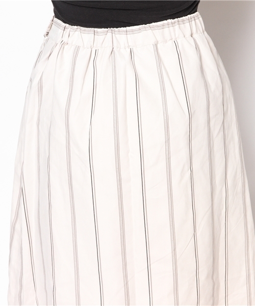 CIAOPANIC（チャオパニック）の「【Ciaopanic】オリジナルストライプ前釦SK（スカート・レディース・ベージュ/ネイビー・FREE）」の10枚目の写真