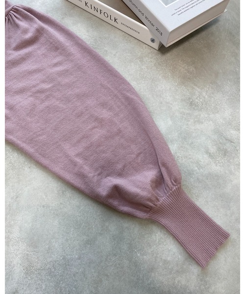 She's Closet(シーズクローゼット)の「モックネックバルーンスリーブショート丈ニット(ニット/セーター・レディース・アイボリー/パープル/ブラック・FREE)」の19枚目の写真