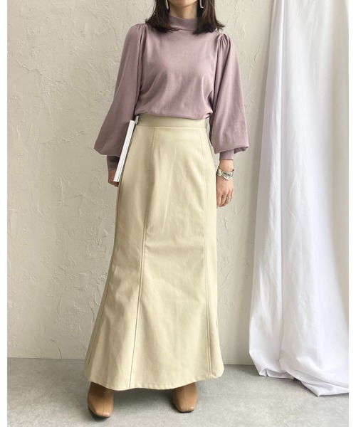 She's Closet(シーズクローゼット)の「モックネックバルーンスリーブショート丈ニット(ニット/セーター・レディース・アイボリー/パープル/ブラック・FREE)」の13枚目の写真