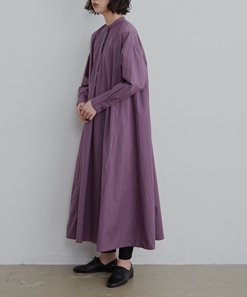 Libra Cue（リブラ キュー）の「コットンプレーンボリュームワンピース（ワンピース・レディース・ベージュ/パープル/グリーン・FREE）」の9枚目の写真