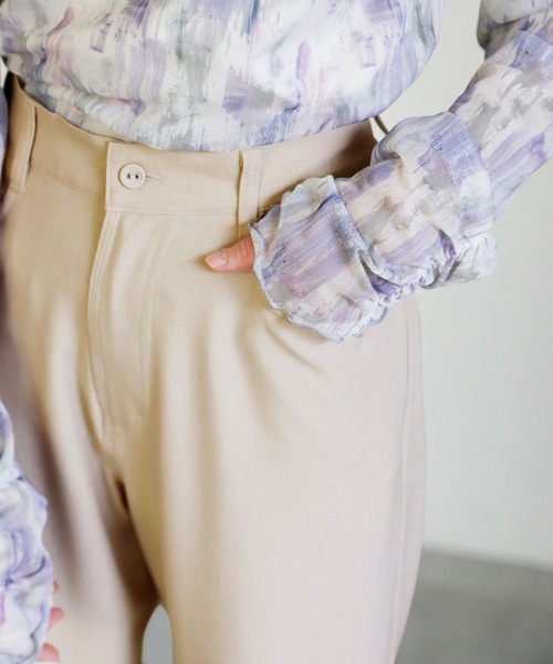 select MOCA（セレクトモカ）の「2021 SS ニースイッチングストレートパンツ（スラックス・レディース・ターコイズブルー/ライム/アイボリー・SMALL/MEDIUM）」の6枚目の写真