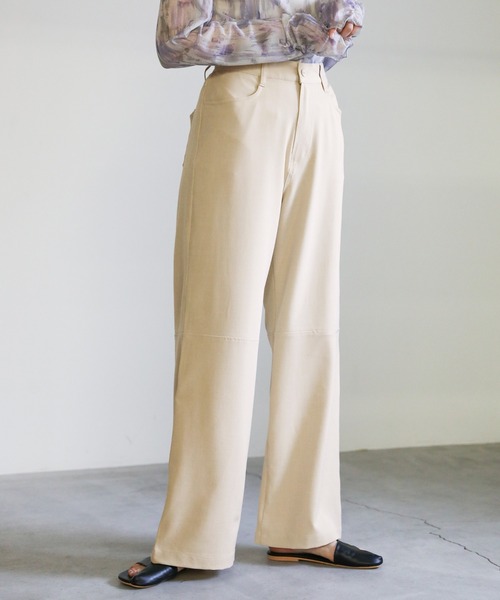 select MOCA（セレクトモカ）の「2021 SS ニースイッチングストレートパンツ（スラックス・レディース・ターコイズブルー/ライム/アイボリー・SMALL/MEDIUM）」の5枚目の写真