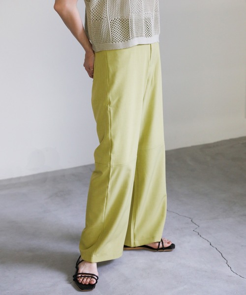 select MOCA（セレクトモカ）の「2021 SS ニースイッチングストレートパンツ（スラックス・レディース・ターコイズブルー/ライム/アイボリー・SMALL/MEDIUM）」の14枚目の写真