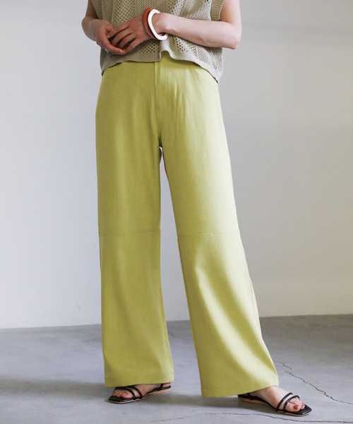 select MOCA（セレクトモカ）の「2021 SS ニースイッチングストレートパンツ（スラックス・レディース・ターコイズブルー/ライム/アイボリー・SMALL/MEDIUM）」の11枚目の写真