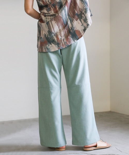 select MOCA（セレクトモカ）の「2021 SS ニースイッチングストレートパンツ（スラックス・レディース・ターコイズブルー/ライム/アイボリー・SMALL/MEDIUM）」の4枚目の写真