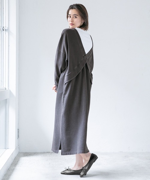 LEPSIM（レプシィム）の「ビンテージライクゼンゴワンピース　930066（ワンピース・レディース・チャコールグレー/ブルー・FREE）」の4枚目の写真