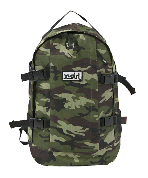 X-girl（エックスガール）の「【SEDA5月号掲載】OUTDOOR BACKPACK（バックパック/リュック・レディース・カモフラージュ/ブラック/レッド/ブルー/ベージュ・ONE SIZE）」の7枚目の写真