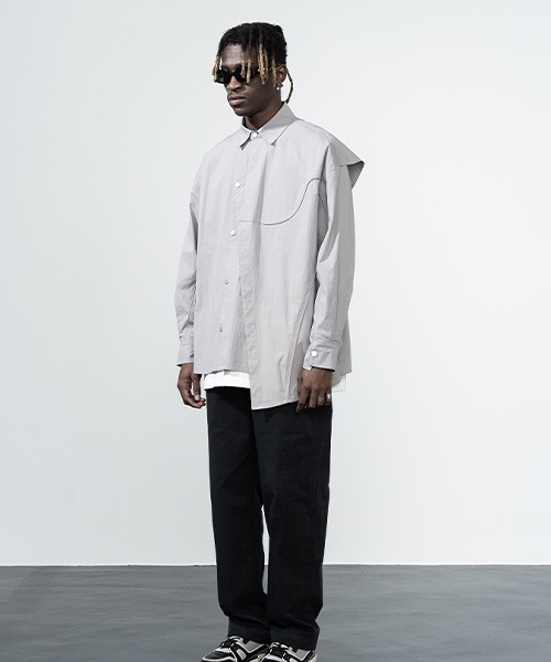 HARSH AND CRUEL(ハーシュアンドクルーエル)の「【Harsh and Cruel】Deformation Avant-garde Shirts HY211030020(シャツ/ブラウス・メンズ・グレー・S/M/L/XL)」の10枚目の写真