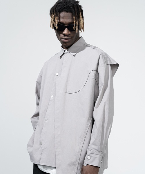 HARSH AND CRUEL(ハーシュアンドクルーエル)の「【Harsh and Cruel】Deformation Avant-garde Shirts HY211030020(シャツ/ブラウス・メンズ・グレー・S/M/L/XL)」の4枚目の写真