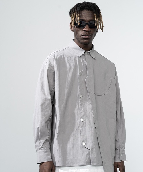 HARSH AND CRUEL(ハーシュアンドクルーエル)の「【Harsh and Cruel】Deformation Avant-garde Shirts HY211030020(シャツ/ブラウス・メンズ・グレー・S/M/L/XL)」の14枚目の写真