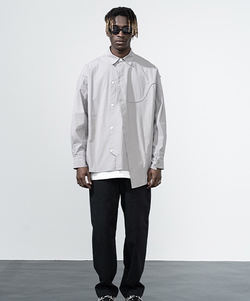 HARSH AND CRUEL(ハーシュアンドクルーエル)の「【Harsh and Cruel】Deformation Avant-garde Shirts HY211030020(シャツ/ブラウス・メンズ・グレー・S/M/L/XL)」の9枚目の写真
