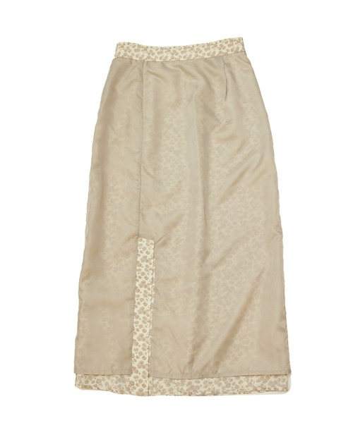 ROPE' PICNIC（ロペピクニック）の「フラワープリントくるみ釦ラップスカート（スカート・レディース・ベージュ/ライトグリーン/ラベンダー・36/38）」の14枚目の写真