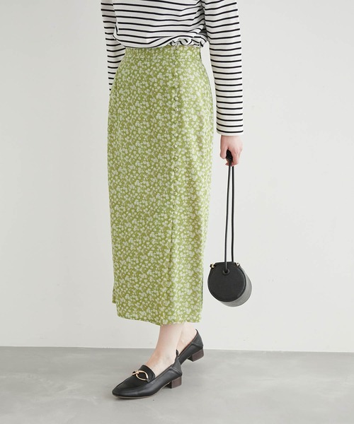ETRO フラワープリント シルクラップスカート ネイビー nearon-1.jpg