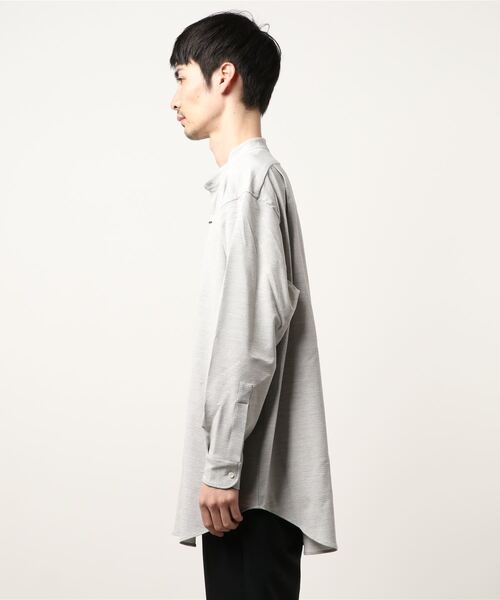 MEN'S BIGI（メンズビギ）の「シアサッカーフェイクプルオーバーシャツ（シャツ/ブラウス・メンズ・ブラック/グレー・01/03/02）」の3枚目の写真