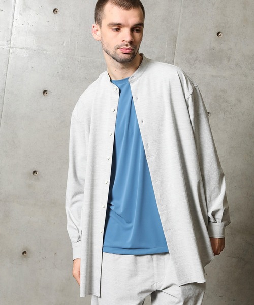 MEN'S BIGI（メンズビギ）の「シアサッカーフェイクプルオーバーシャツ（シャツ/ブラウス・メンズ・ブラック/グレー・01/03/02）」の6枚目の写真