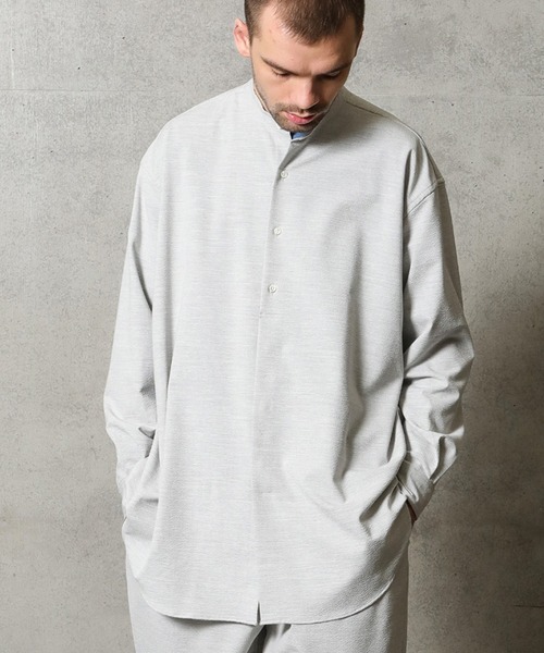 MEN'S BIGI（メンズビギ）の「シアサッカーフェイクプルオーバーシャツ（シャツ/ブラウス・メンズ・ブラック/グレー・01/03/02）」の5枚目の写真