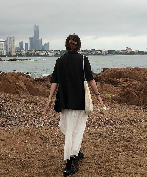 Ulysses(ユリシス)の「フレアティアードマキシスカート(スカート・レディース・ホワイト/ブラック/ブルー・F)」の6枚目の写真