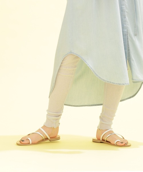 NANO universe（ナノユニバース）の「シアーレギンス13分丈（レギンス/スパッツ・レディース・アイボリー/チャコール・FREE）」の2枚目の写真